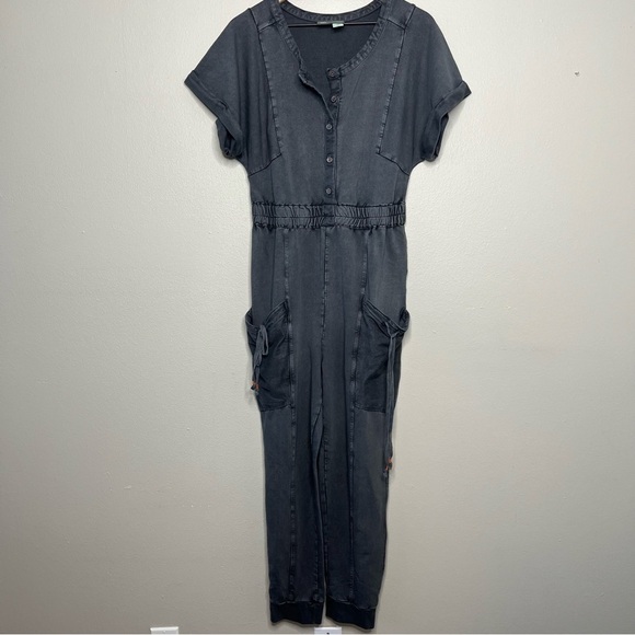 Anthropologie Saturday Sunday Women Jumpsuit Boiler Elastic Waist‎ Straight Leg - Picture 2 of 13